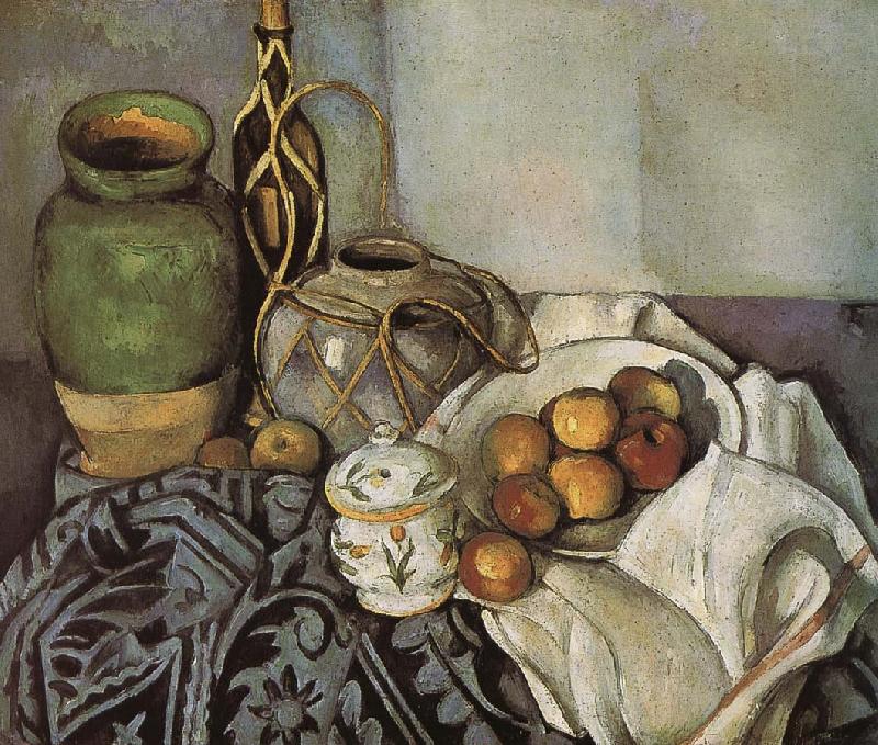 Paul Cezanne bottle of still life of fruit